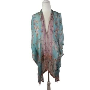 Soft Surroundings Sheer Floral Kimono Cardigan Size‎ S/M Lightweight Fairy Artsy